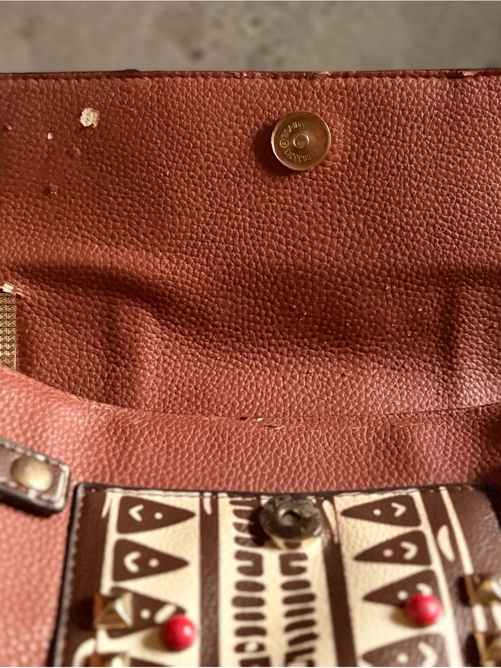 Boho Tribal Studded Leather Flap Satchel Top Handle Crossbody Bag - Multi-use